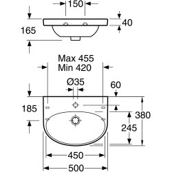 GB 5550 Nautic hndvask 500 x 380 mm  
