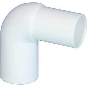 Hvid Purus 90 bjning, 32 mm, spidsende